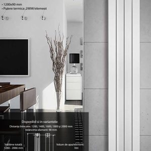 ELEMENT CALORIFER DIN ALUMINIU MAIOR, ALB, FONDITAL 1200x90mm, 290W