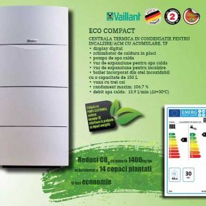CENTRALA PARDOSEALA VAILLANT CONDENS, CU BOILER 150L, ECOCOMPACT, VSC 33KW, TF