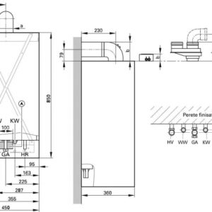 Alternative view of CENTRALA TERMICA VIESSMANN  VITOPEND 100, CU KIT EVACUARE, 24Kw, TF