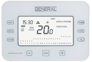 Termostat fara fir programabil (zilnic si saptaminal) cu regimuri vacanta econom comfort ABR320 S