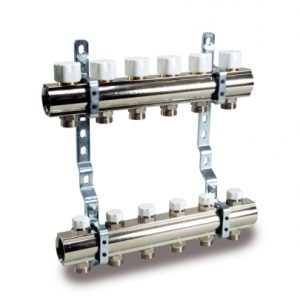 COLECTOR LUXOR DISTRIBUITOR DIN ALAMA, 1" CU 8 CIRC. 3/4" EUROCON