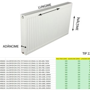Alternative view of CALORIFER DIN OTEL TIP PANOU ECCORAD, 22, 500 x 1000
